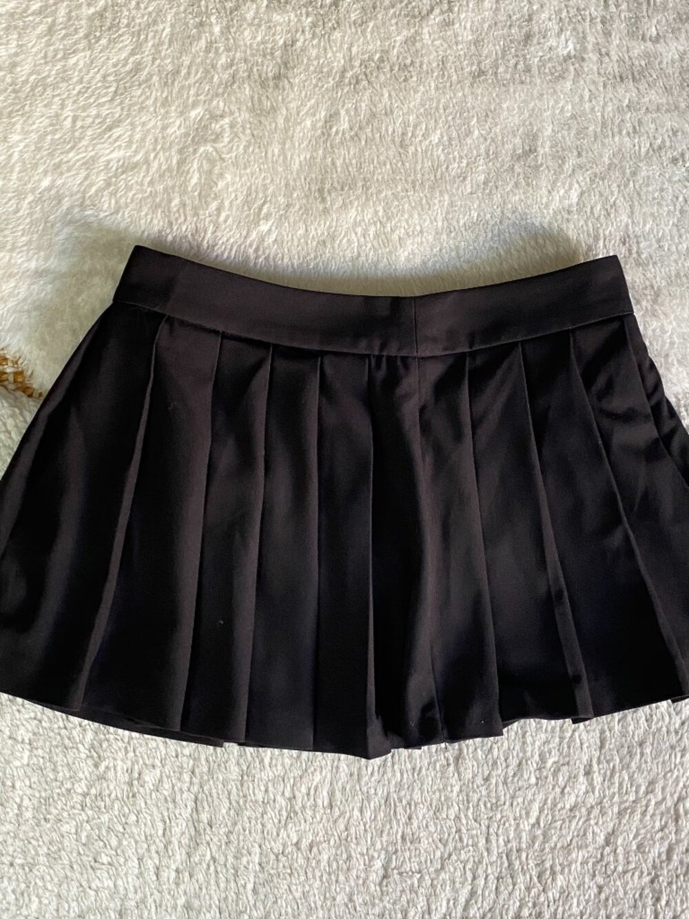 ZARA Black Pleated Mini Skort Skirt with Inner Shorts Size XS